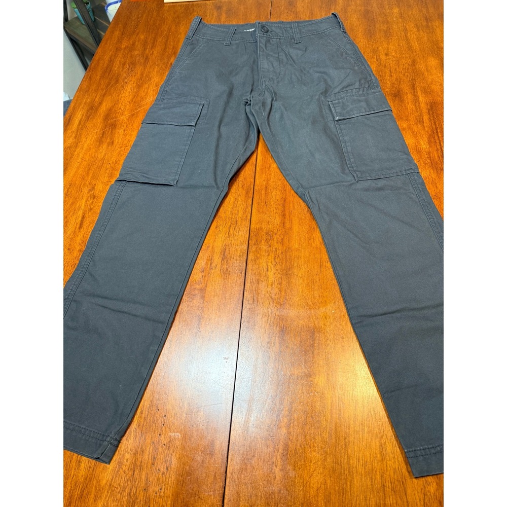 Old Navy Mens 30x30 Straight Leg Cargo Pants Dark Gray Cotton Utility Trousers